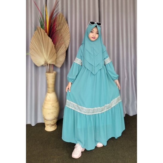 Set gamis anak ceruty RENDA full furing