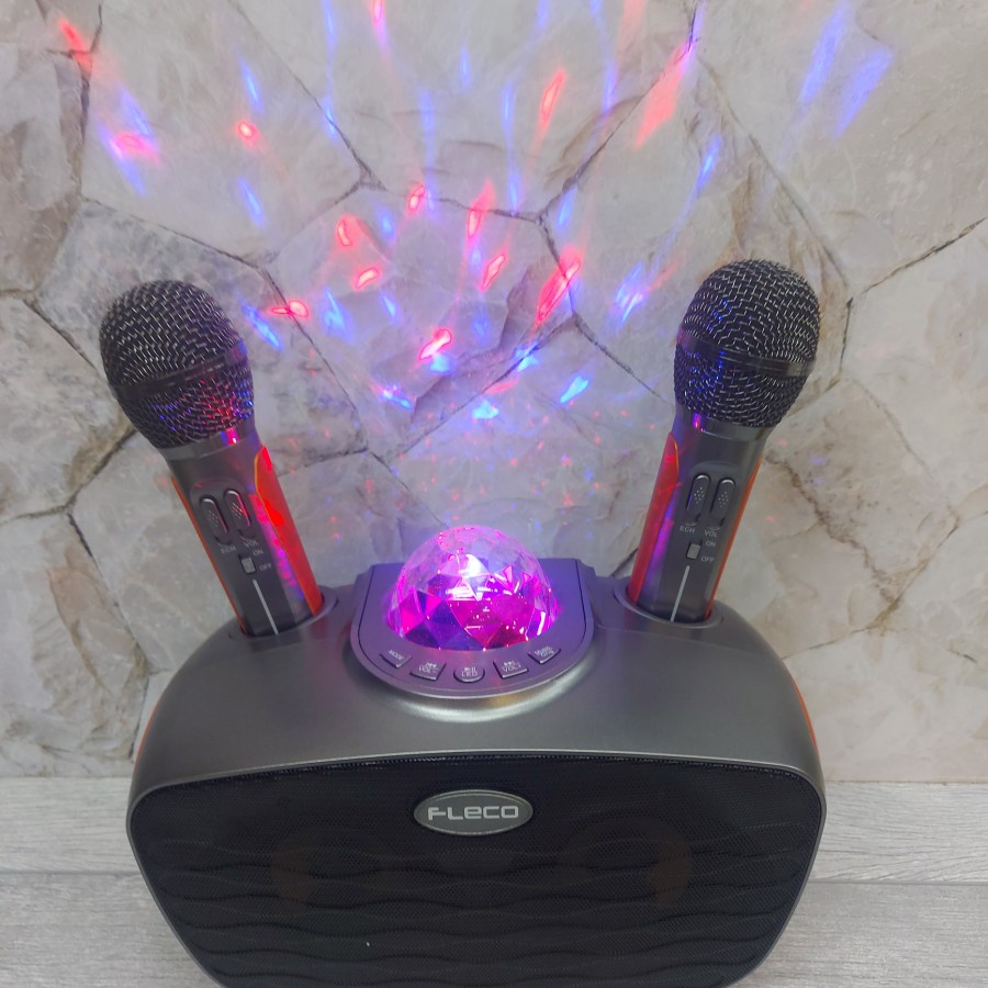 Radio Speaker Bluetooth Karaoke Merek Fleco FL-315 Bonus 2 Microphone Untuk Karaoke/Speaker Extra Bass