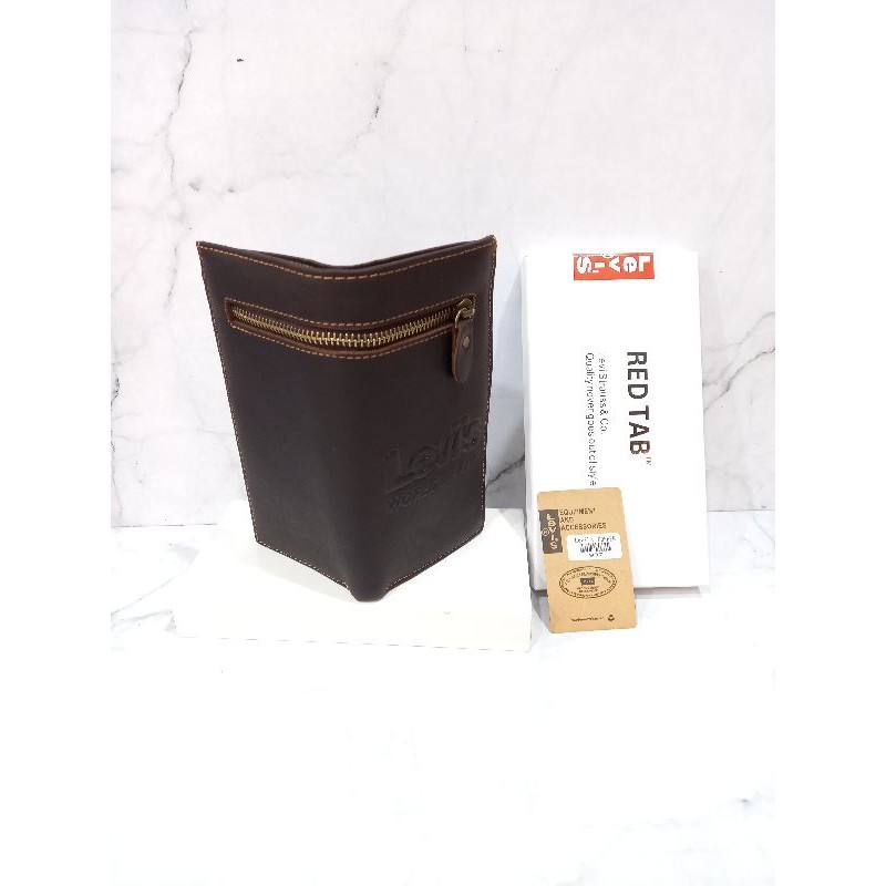 Dompet kulit asli panjang pria wanita.dompet kulit panjang levi's