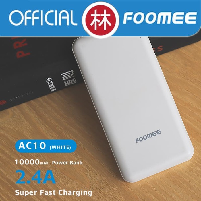 Foomee AC10 10000mAh Dual Output &amp; Input Fast Charging 2.4A Powerbank