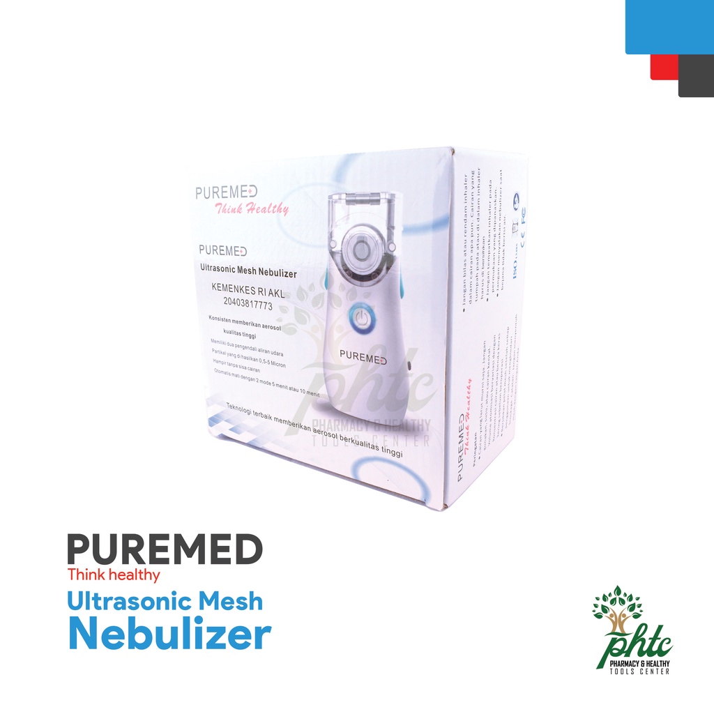 PUREMED Ultrasonic Mesh Nebulizer l Nebul Portable l Alat uap Nebulizer Portabel