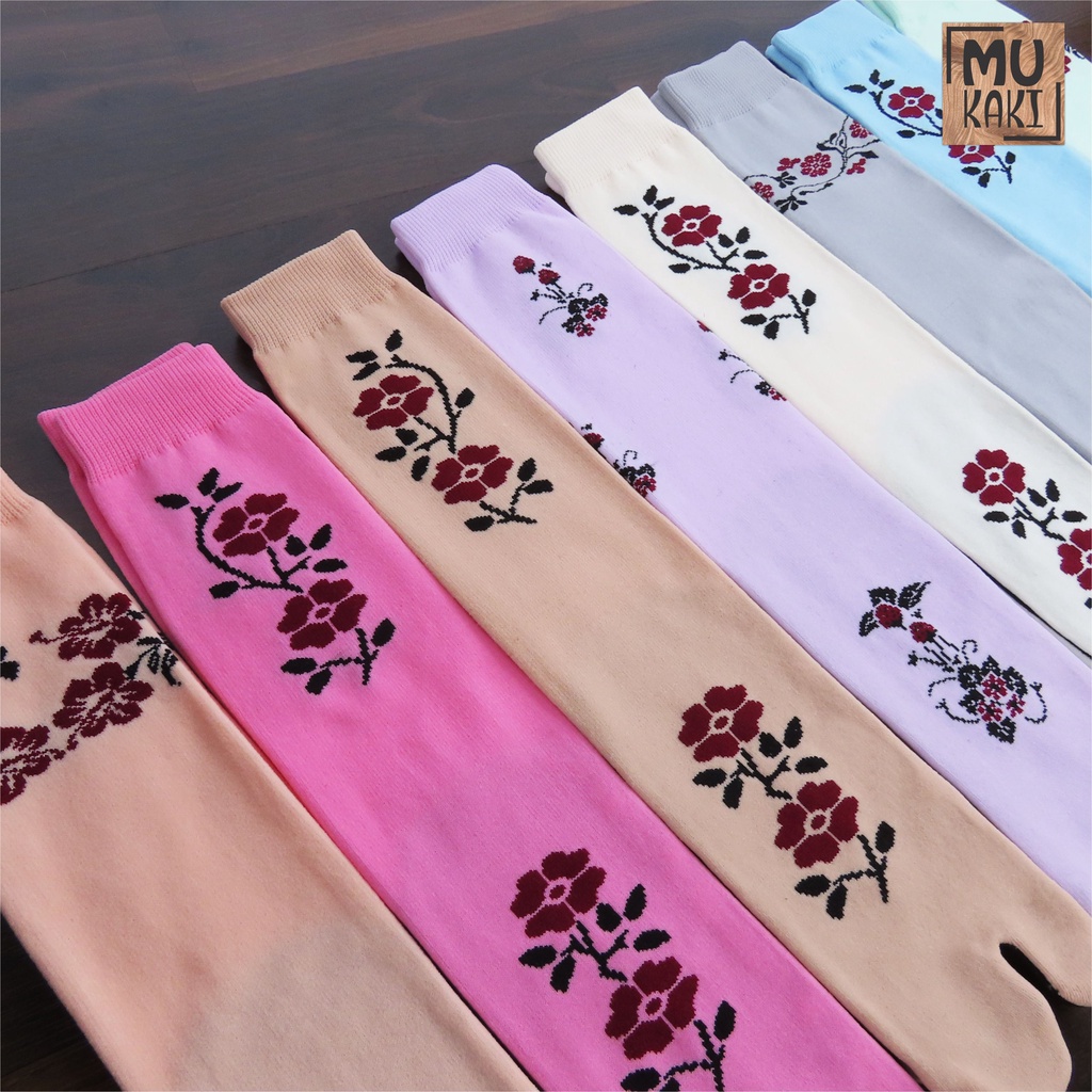 Paket Kaos Kaki Motif Bunga Warna isi 12 Mukaki