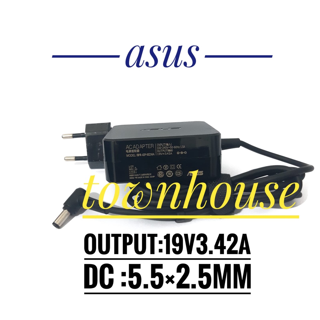 Charger Casan Adaptor Laptop Asus65W 19V 3.42A Compatible for Asus Q302-Q302L Q302LA Q302U Q302UA Q303 Q303U-Q303UA Q304 AC-