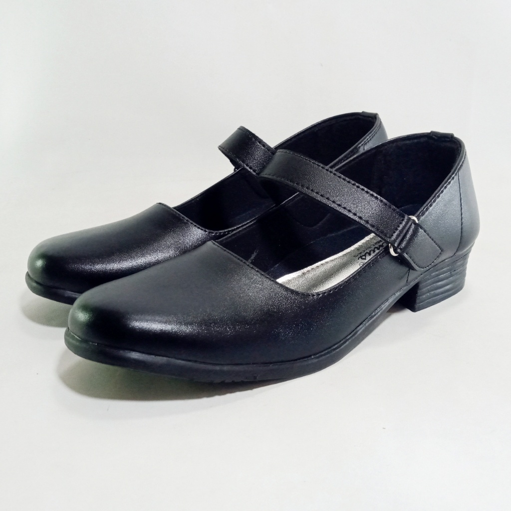 Vinus V.01 Sepatu Pantofel Sekolah Paskibra Hak 3cm Size 37-41 Hitam