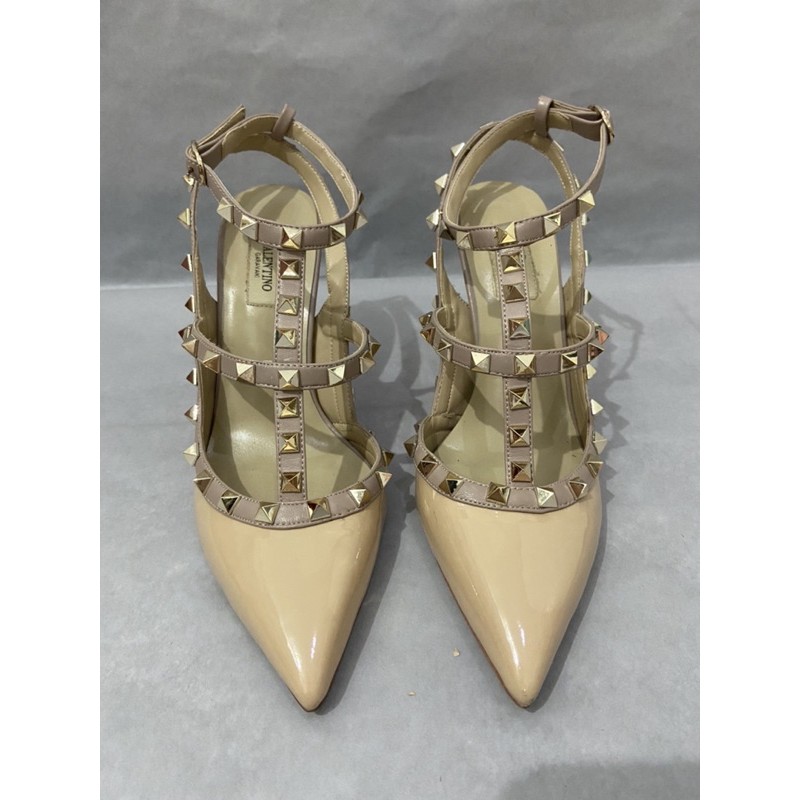 VALENTINO Rockstud Ankle Strap Heels - mirror quality