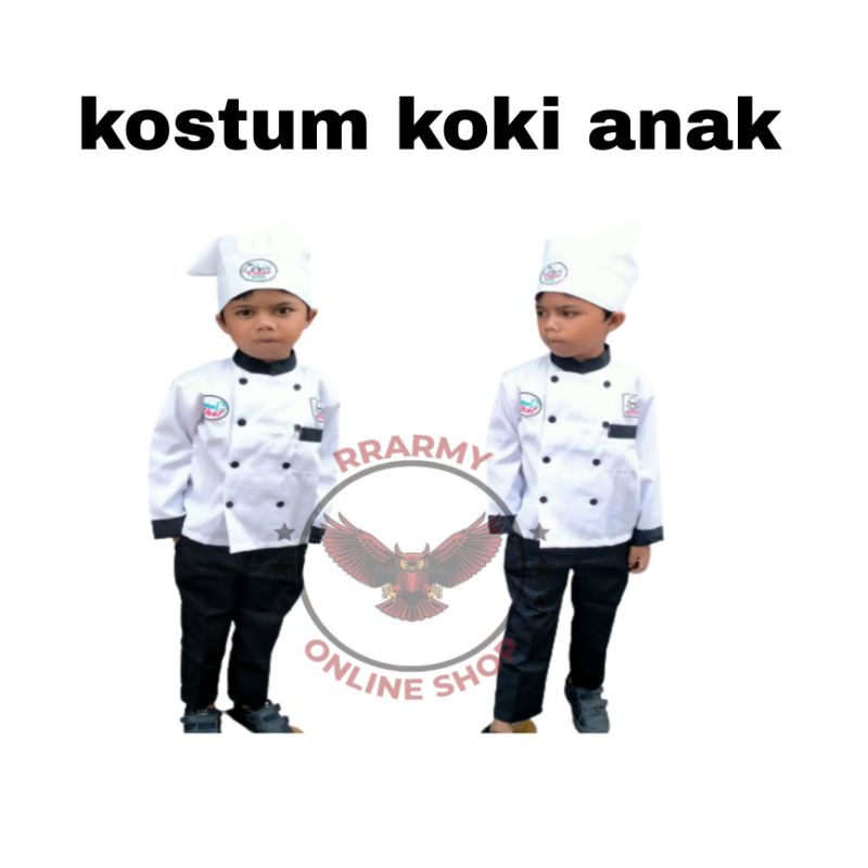 Seragam Kostum Baju Koki Anak | Kostum Koki Anak | Karnaval 17 Agustusan Berkualitas Murah Bandung