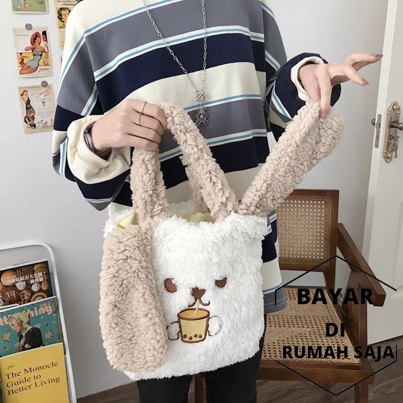 Tote Bag Bulu Tas Wanita Tote