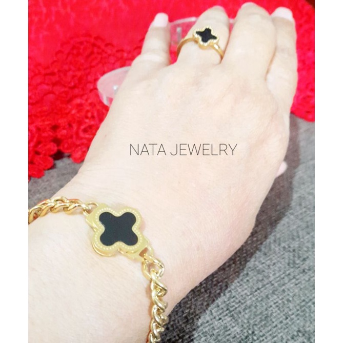 Gelang Tangan Titanium Asli Stainless Steel Untuk Wanita