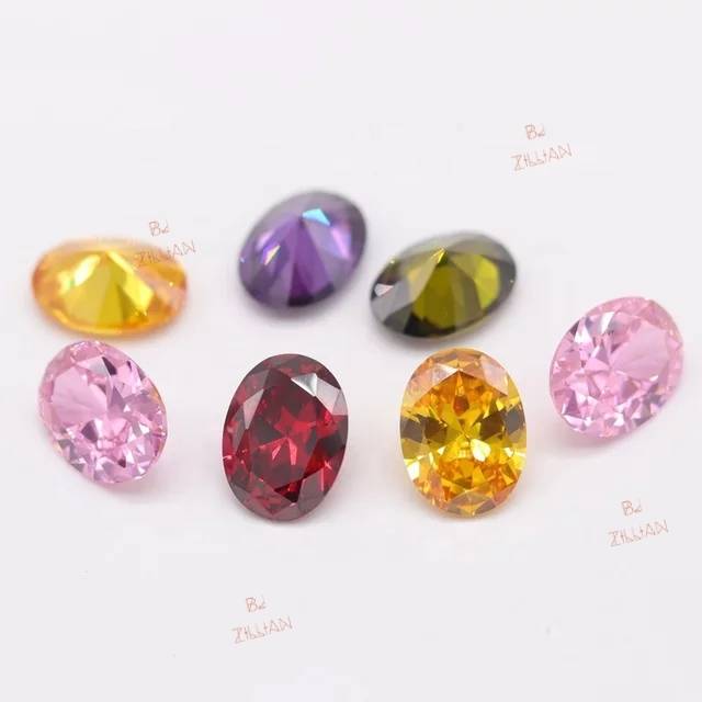 A3 Quality 14mm-18mm Permata Oval cut Zirconia AAA Quality Original Grade Perbutir
