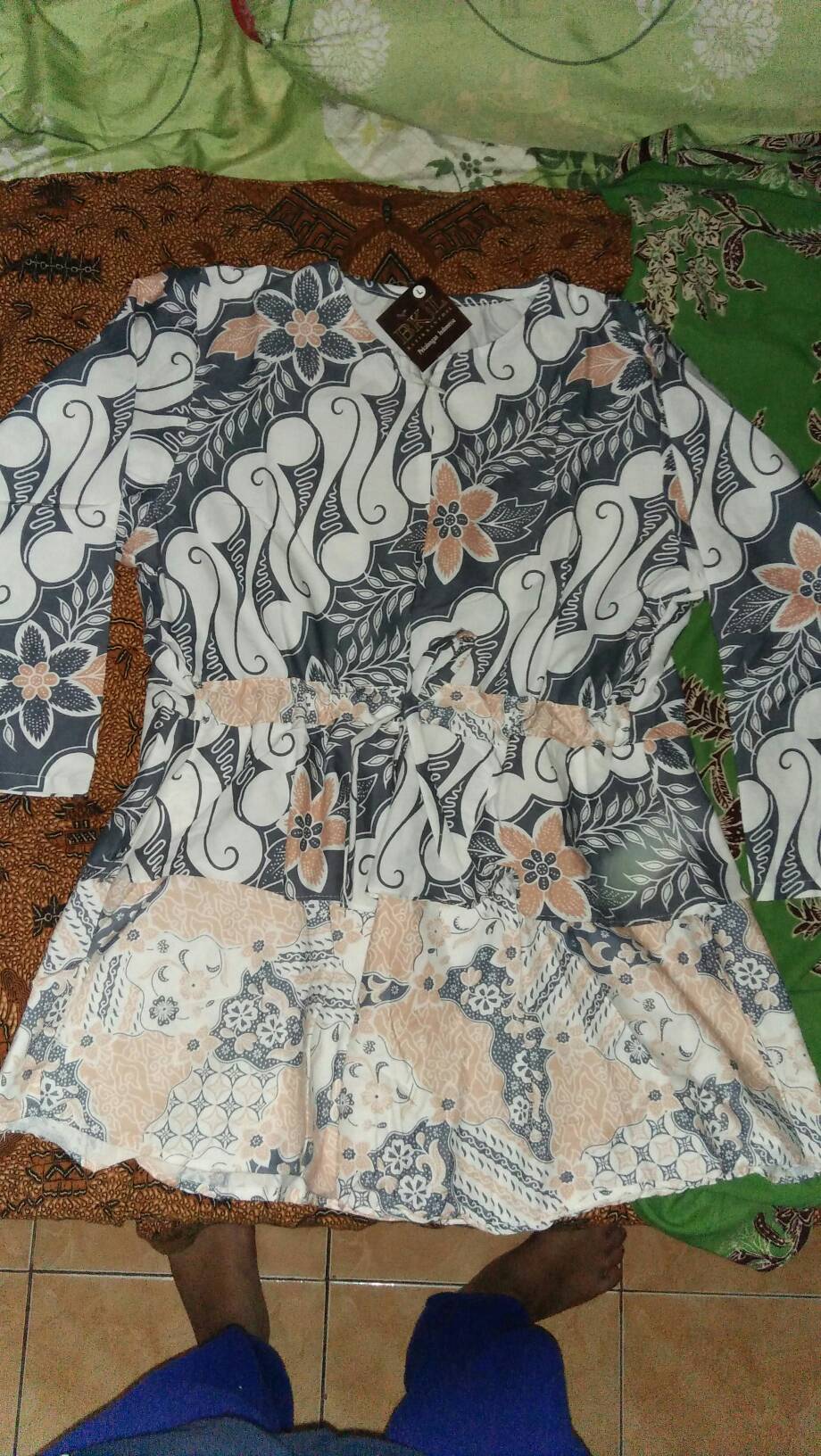 Tey-17 Batik Wanita Asj Sa Hrb026 Kenongo Kemeja Tosca Pendek