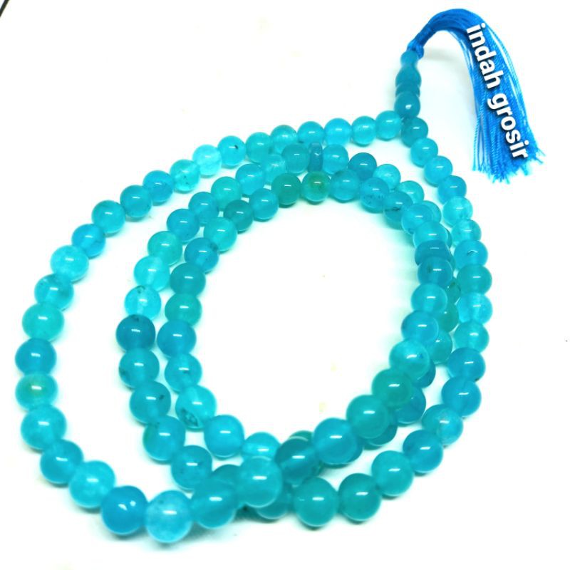 TASBIH BATU NATURAL SPIRTUS CALSEDONY 99 BUTIR 8MM