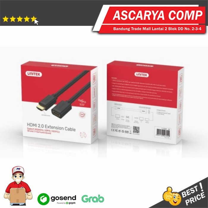 Unitek Y-C166K 4K 60Hz High Speed HDMI 2.0 Extension Cable 3M