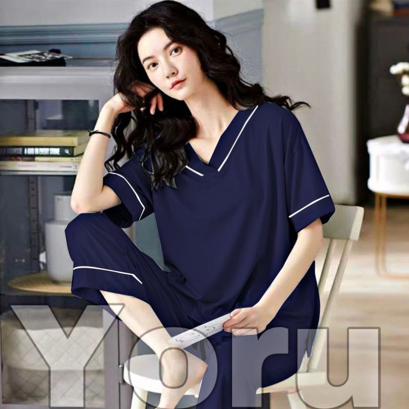 Pamelo PVL Stelan Katun Rayon Adem daily style Baju Tidur wanita Piyama Katun Rayon Korea Style