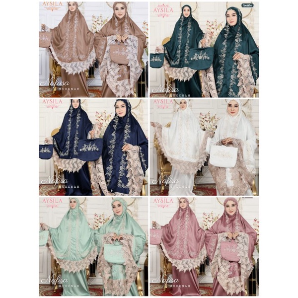 Mukenah Nafisa by Aysila / terlaris mukenah dewasa dengan renda mewah free tas