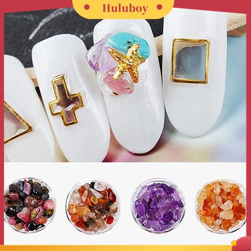 Huluboy Huluboy♡ 12 Warna / Set Batu Kuarsa Berlian Imitasi Bahan Akrilik Untuk Dekorasi Nail Art