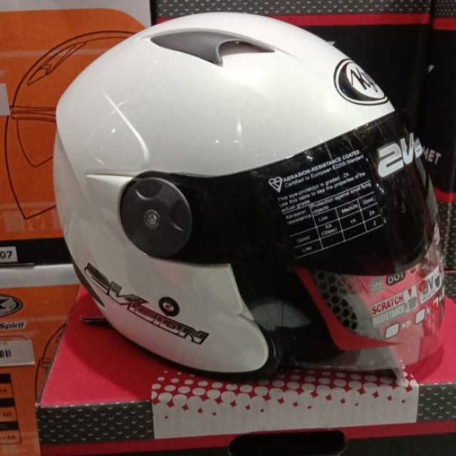 Helm Kyt 2 vision solid white Putih SNI DOT