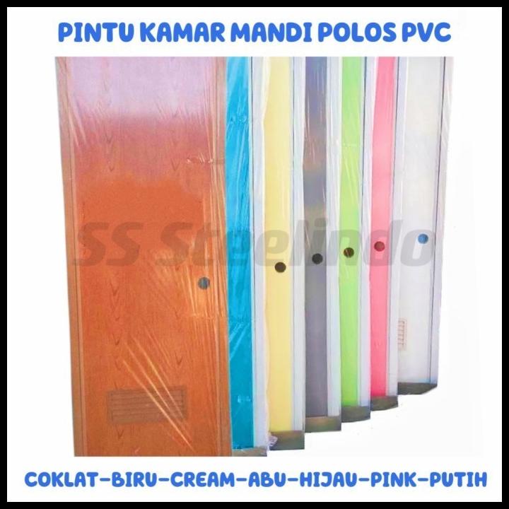Pintu Wc / Kamar Mandi Pvc Polos Warna (Biru Pink Hijau Cream Putih)