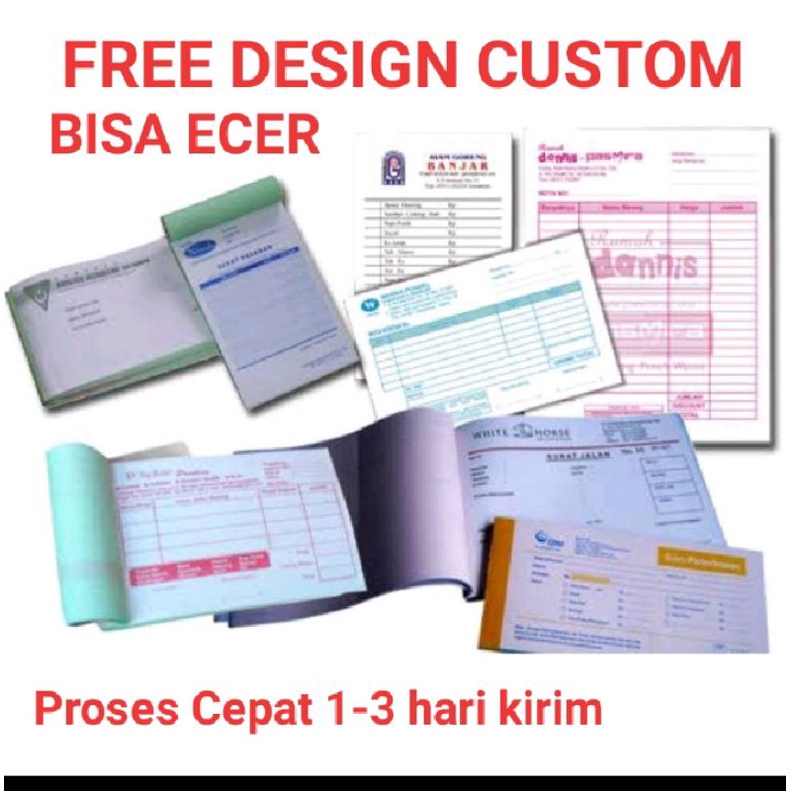 

(FREE DESIGN) Cetak nota 1 PLY , Kwitansi, Surat Jalan, Tanda terima,Faktur, Bon