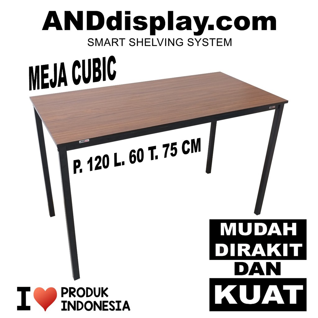 Meja Cafe Cubic 120x60x75cm Meja Kafe - Meja Makan - Meja Belajar - Meja Kantin - Meja Resto