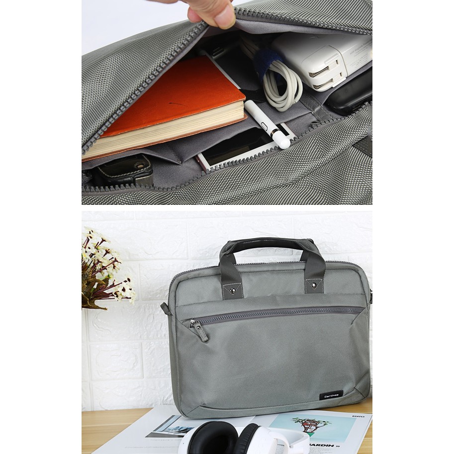 Tas Laptop Selempang Cartinoe Briefcase Grey Series 13 14 15 16 inch