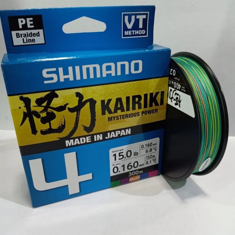 Senar PE SHIMANO KAIRIKI X4 15LBS 300M MULTICOLOUR