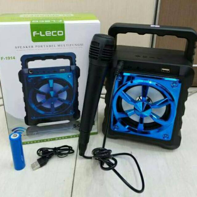 Speaker Bluetooth Portable Free Microphone Fleco F-1914