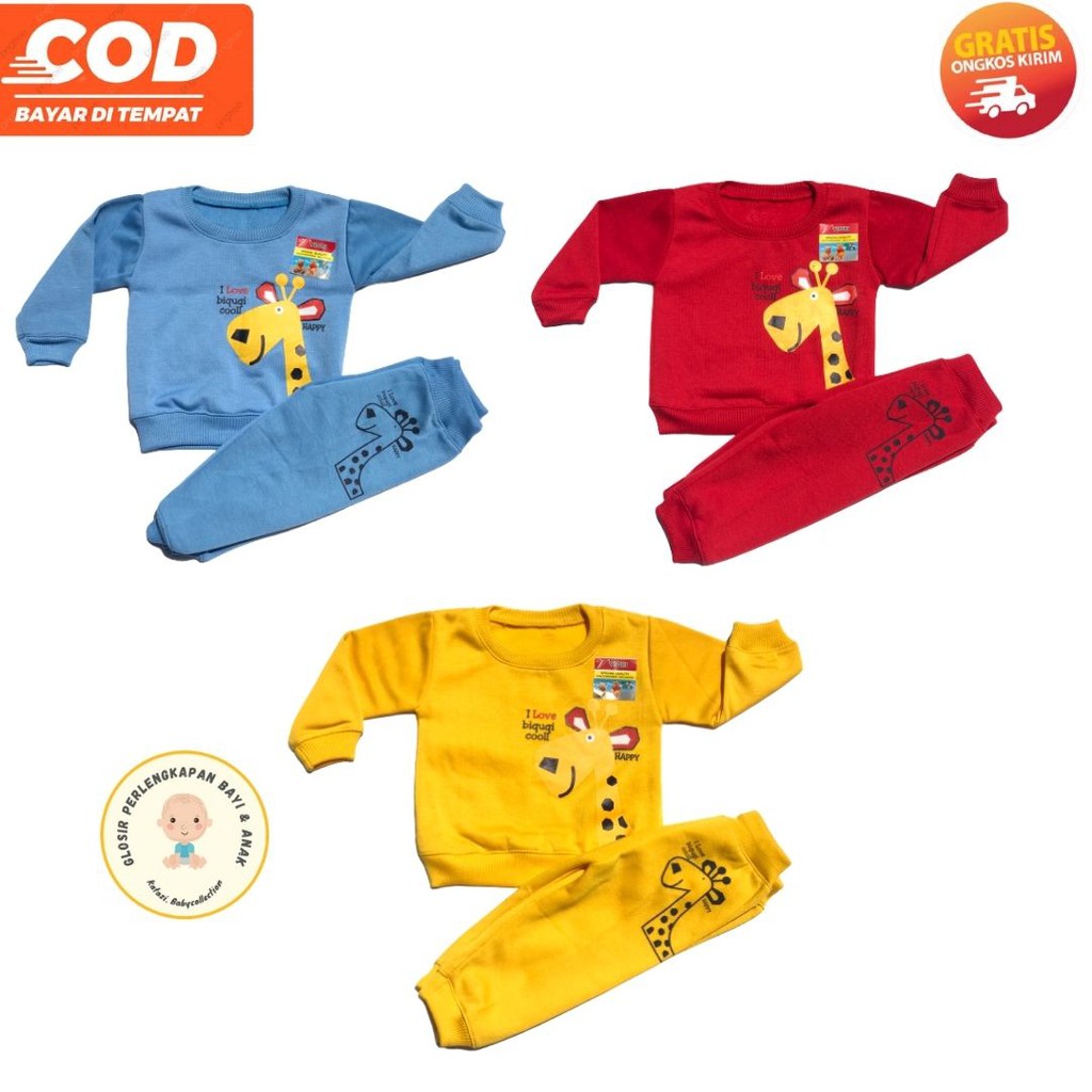 [ST.SWBY] Setelan Sweter Bayi Motif Jerapah Umur 4 - 18 Bulan