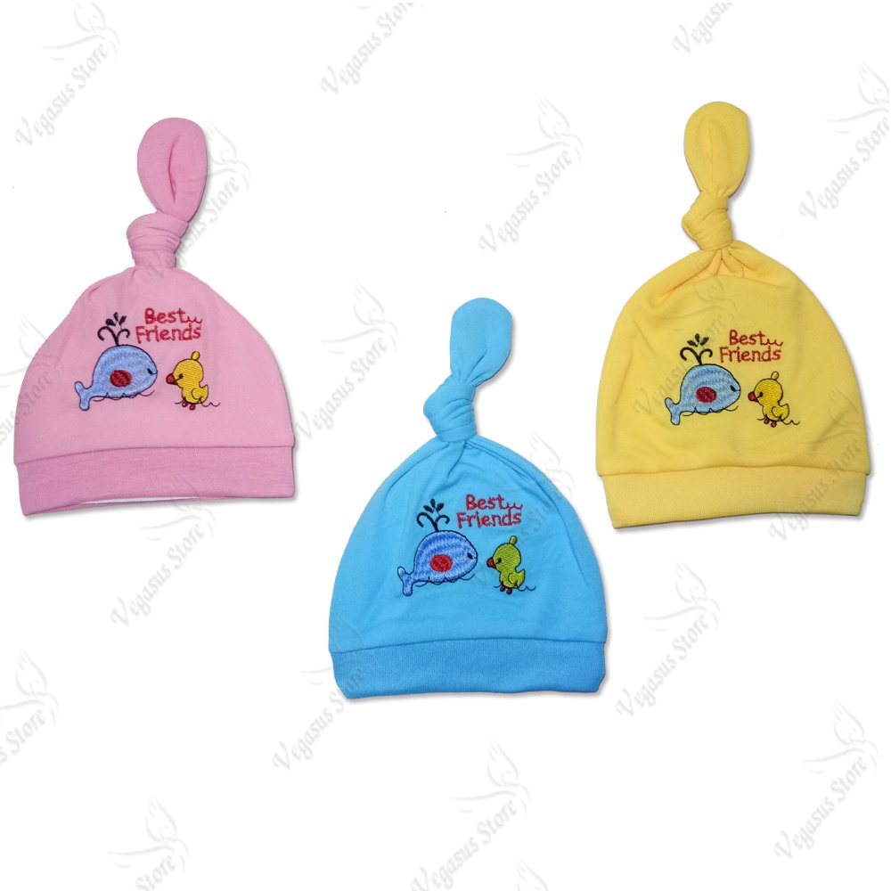 1Pcs Topi Bayi Kuncir Kupluk Bayi karakter Unisex Newborn-Vegasus Store(COD)