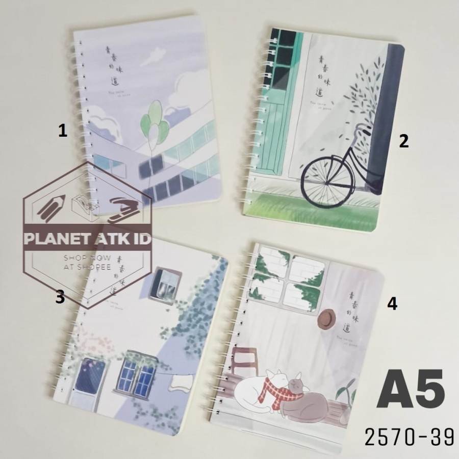

Notebook Spiral A5-90Lbr Hard Cover/Buku Catatan Spiral/Ring Book