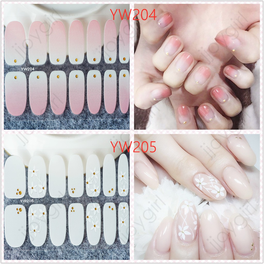 YW Motif Sticker Kuku Stiker Glitter Sticker Kuku Marble Cartoon Nail 14PCS / sheet Nail Sticker