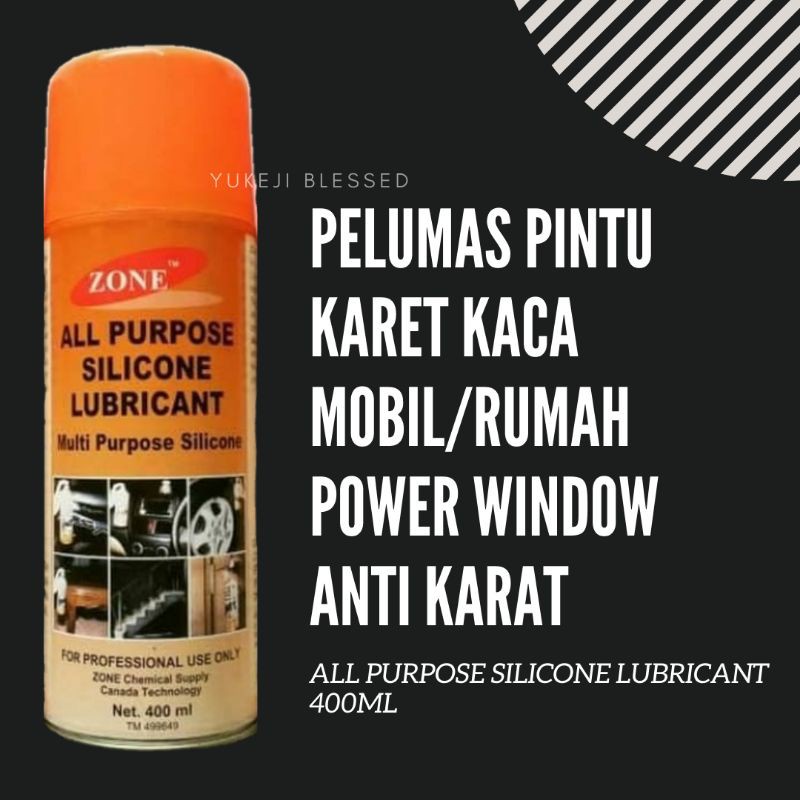 Zone Silicone Spray Pelumas Pintu Karet Kaca Anti Karat Power Window All Purpose 400ML