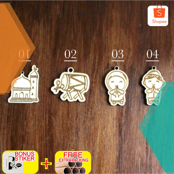 

Hiasan idul fitri tag kayu 7cm | Tag lebaran idul fitri kayu Elegan