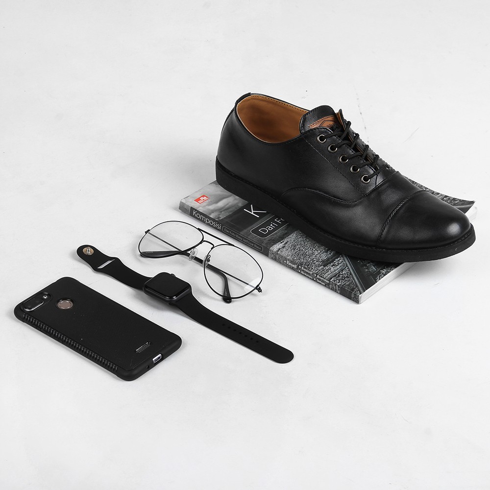 OXFORD FULL BLACK |ManNeedMe x Monday| Sepatu Pantofel Pria Formal ORI-4