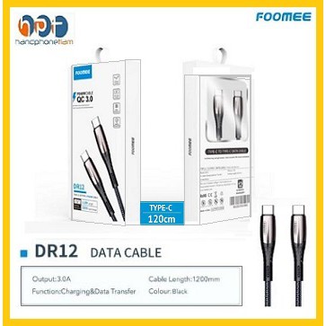 Kabel Data FOOMEE DR12 PD60W 120cm Type-C to Type C QC 3.0 Fast Charging