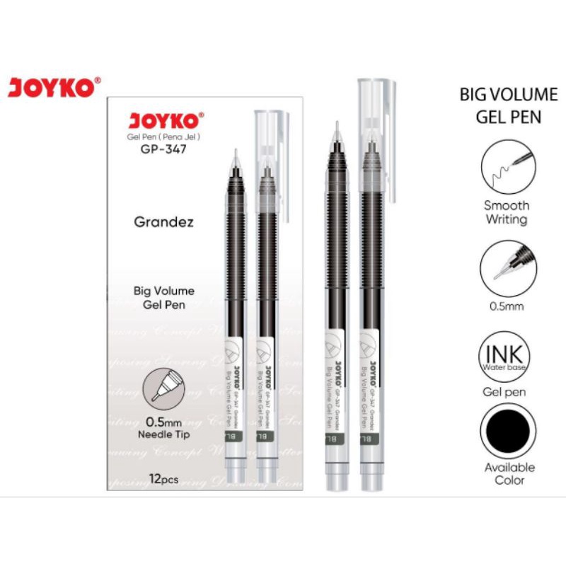 Pulpen Gel Joyko GRANDEZ GP-347 0.5 mm (1 Lusin)