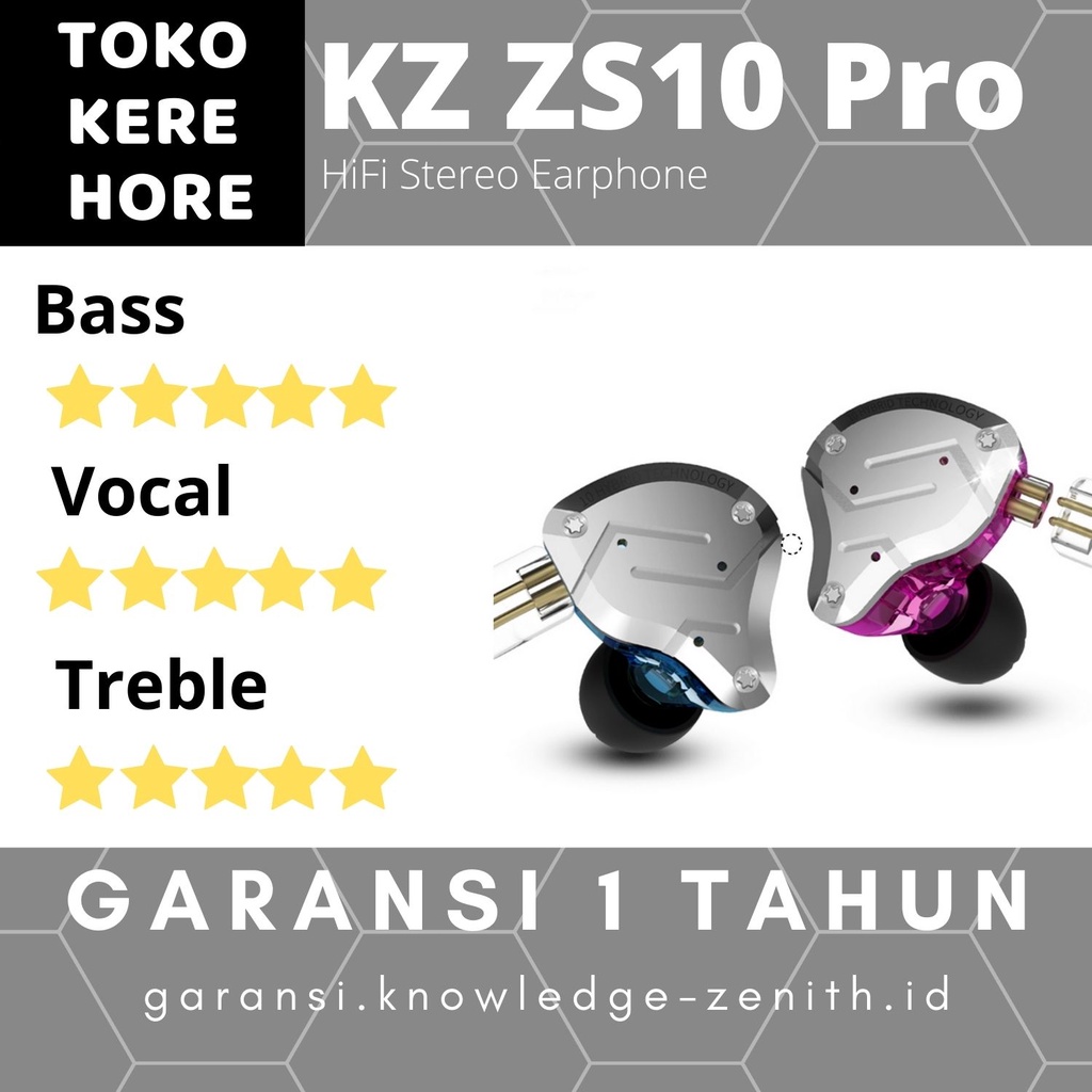 Knowledge Zenith KZ ZS10 Pro - In Ear Earphone - Hybrid 5 Driver