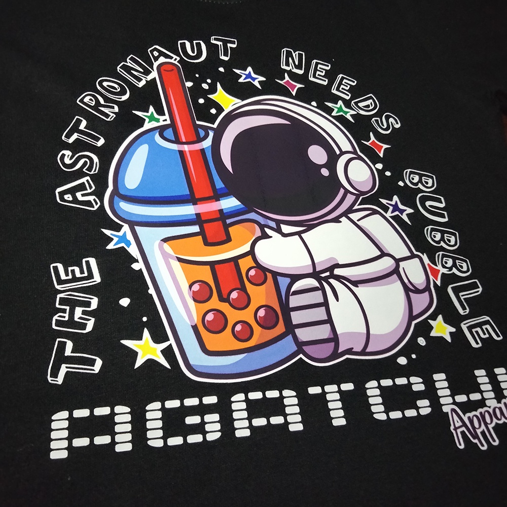 Kaos Atasan Anak Laki Laki Astronauts Need Bubble Boba - Agatchi