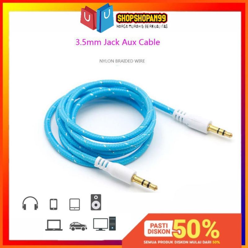 Kabel Aux Kabel Audio Tali Sepatu 1in1 / aux 3.5mm audio jeck kabel speaker