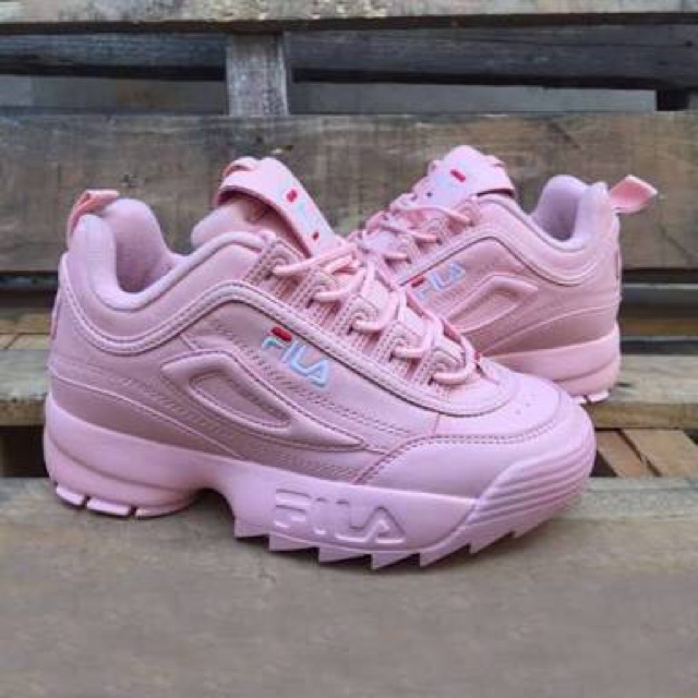 white fila with pink