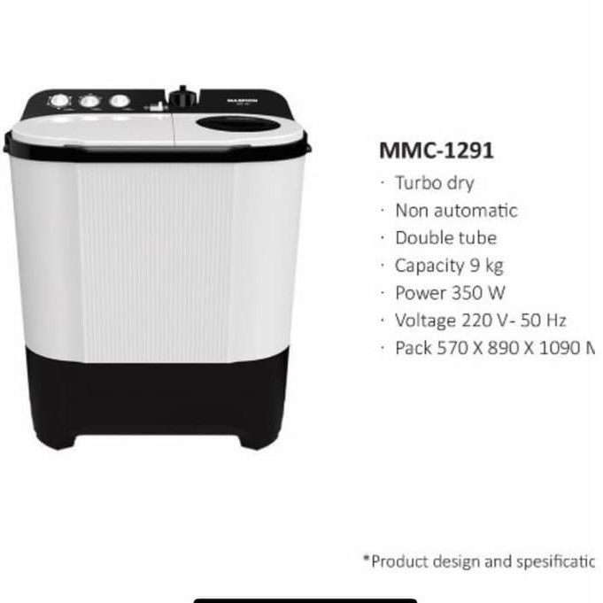 MASPION MMC 1291 MESIN CUCI 2 TABUNG 9 KG / WASHING MACHINE / MMC1291