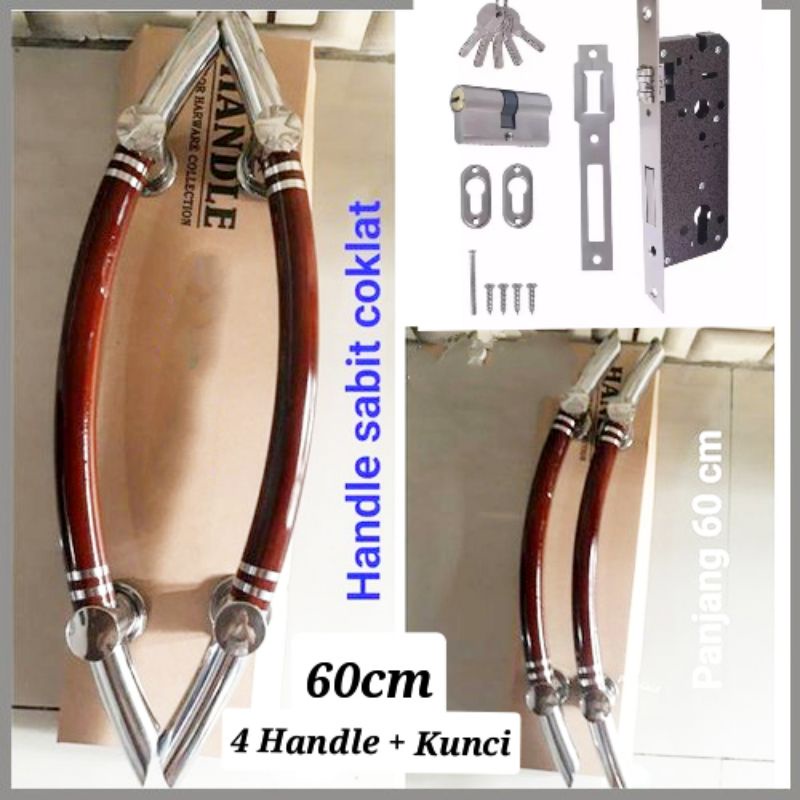 FULLSET 60cm Handle pintu Rumah 60cm Lengkung / Gagang pintu rumah stainless Ada 5 warna