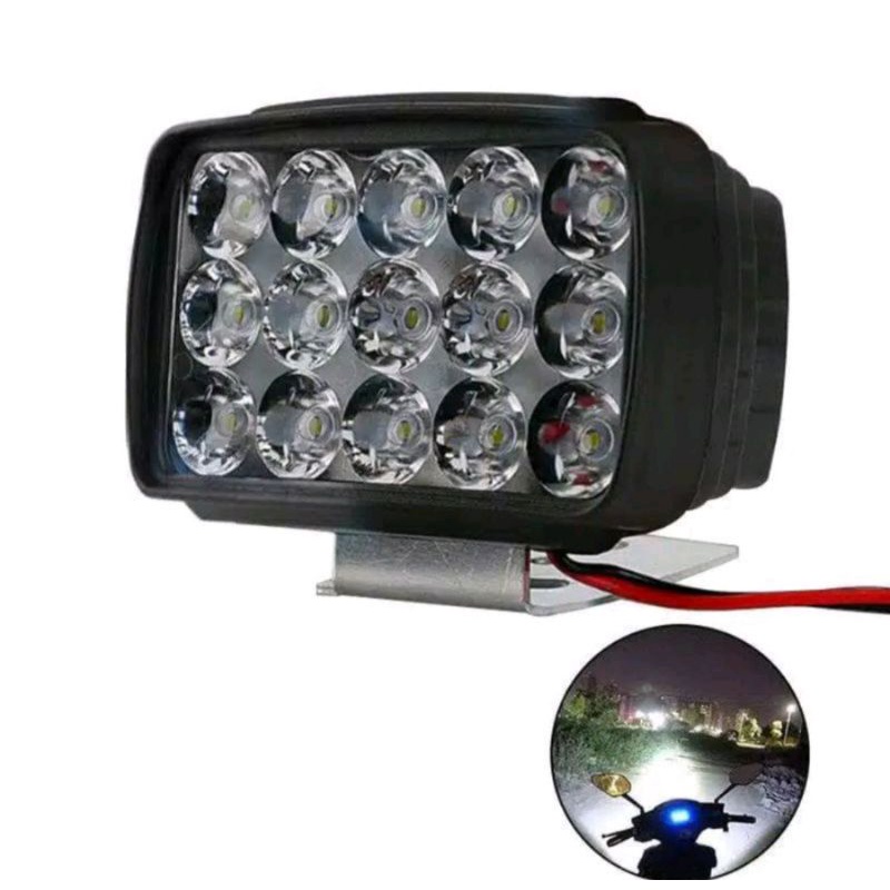 Lampu Tembak Sorot 15 Mata LED 12 VOLT 15 WATT 1 pasang 15 mata FREE SAKLAR ON/OFF