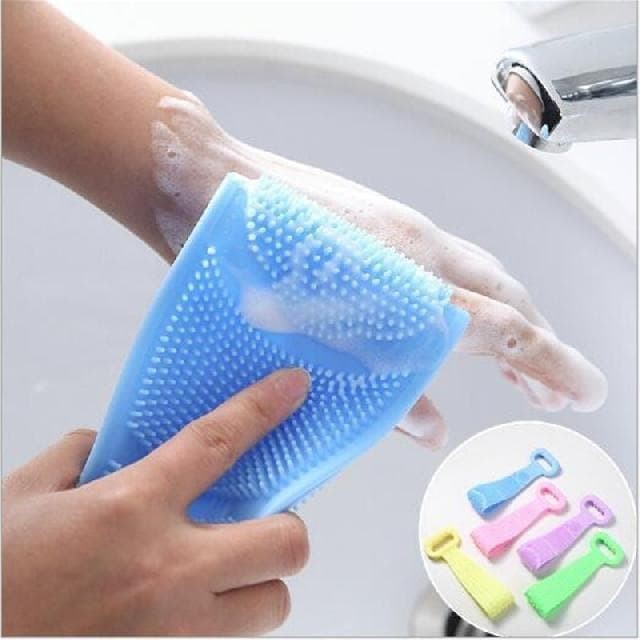 Silicone Scrub Bath Brush Strip Massage Back - Alat Perlengkapan Mandi