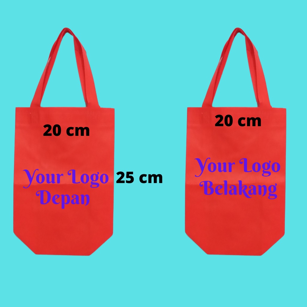 

Tas Spunbond Goodie Bag Handle Tali Box 20x25x9 Sablon 2 Sisi 1 Warna