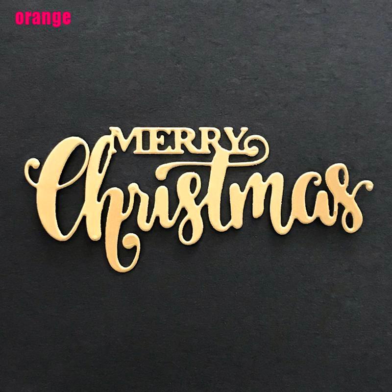 Happy Cetakan Stensil Cutting Dies Motif Merry Christmas Bahan Metal Untuk Scrapbook / Craft Diy / Kartu