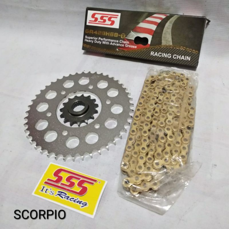 Gear Set SSS Scorpio + Rantai SSS HSBT 120 L