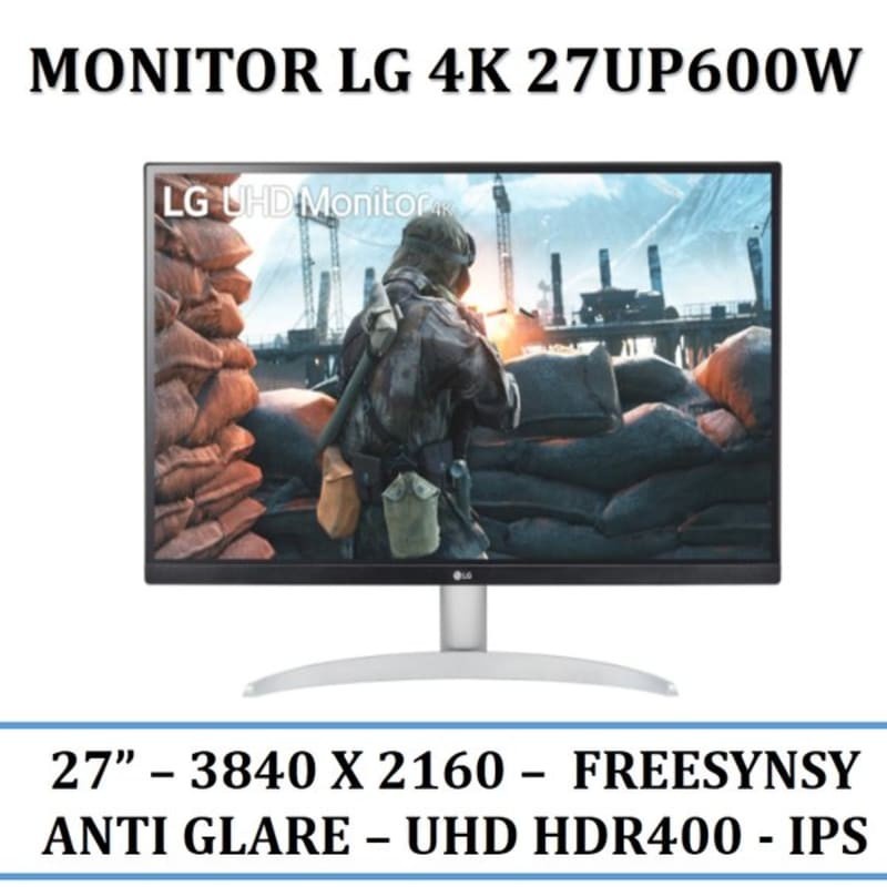 LG 27UP600 - W 27'' UHD 4K IPS Monitor with VESA DisplayHDR 400