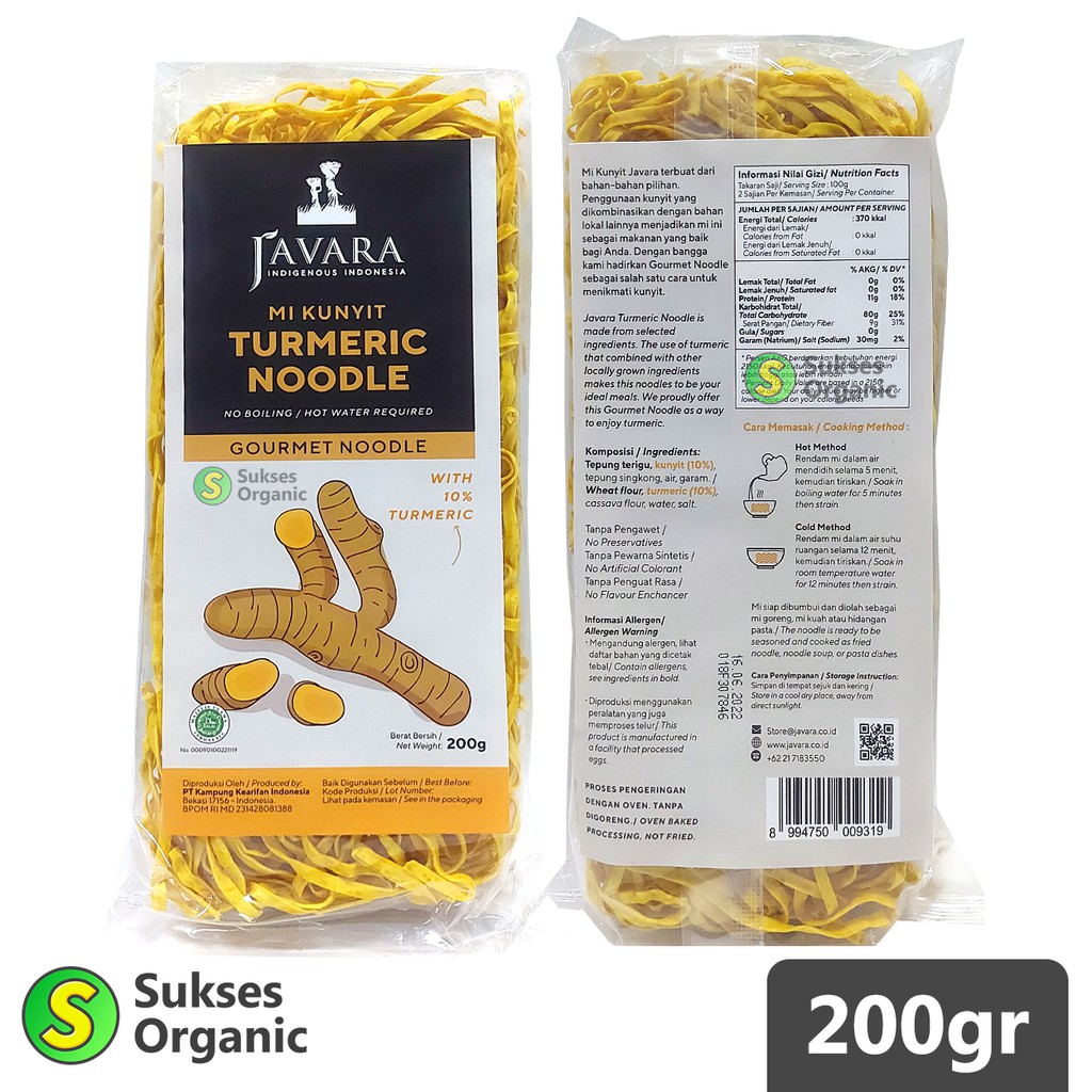 

Mie Kunyit / Gourmet Noodle Turmeric | Javara | 200gr