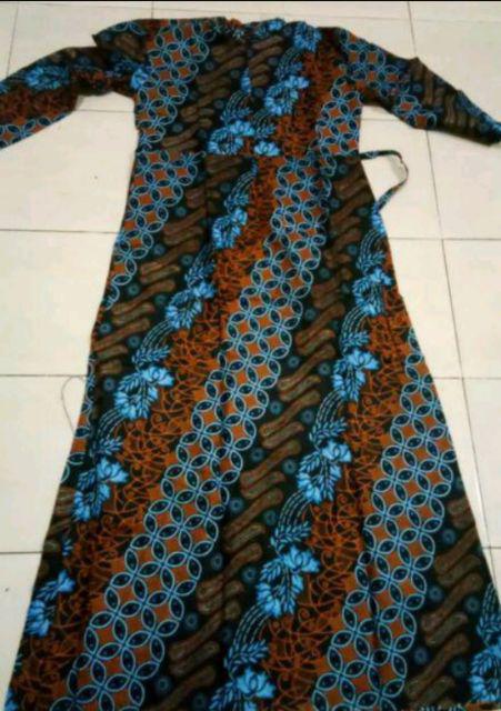 Batik Couple Keluarga Sania Ruffle Ori Ndoro Jowi Dnt Motif Seno Biru