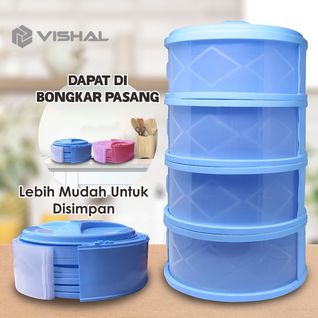 VISHAL Rak Susun Penyimpanan Makanan Tetap Hangat Meal Cover Multilayer Tudung Saji Bertingkat Food